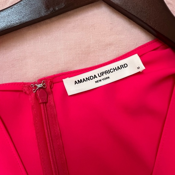 Amanda Uprichard Pink Rosen V-Neck Minidress. Size M - Picture 6 of 7